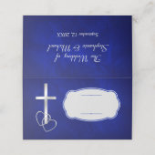 Blue Silver Christelijk Cross Wedding (Buitenkant ongevouwen)