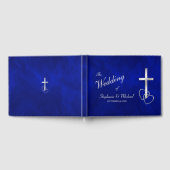 Blue Silver Christelijk Cross Wedding Gastenboek (Volledig)