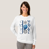 Blue Silver Christmas Joy Shirt (Voorkant volledig)