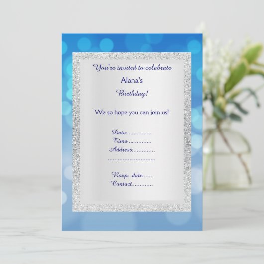 BLUE Silver classique INVITATION PARTI (Debout devant)
