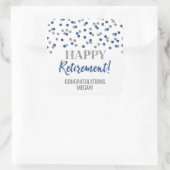 Blue Silver Confetti Happy Retirement Vierkante Sticker (Tas)