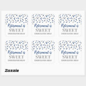 Blue Silver Confetti pensioen is zoet Vierkante Sticker (Vel)