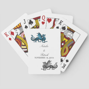 Blue Silver Dragon WedWeddenschap-kaarten Pokerkaarten