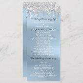 Blue Silver Drips Event Wedding Program Formal Programma (Voorkant / Achterkant)