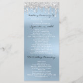Blue Silver Drips Event Wedding Program Formal Programma (Voorkant)