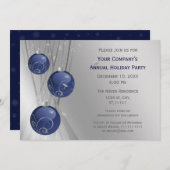 Blue Silver Festive Corporate Festive Invitation d (Devant / Derrière)