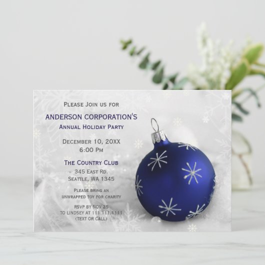 Blue Silver Festive Corporate Festive Invitation d (Debout devant)