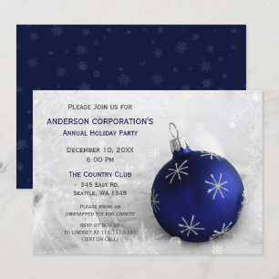 Blue Silver Festive Corporate Festive Invitation d