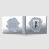 Blue Silver Foil Funérailles Livre d'invité Photo  (Complet)