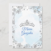 Blue & Silver Geometric Mis Quince Invitation Kaart (Achterkant)