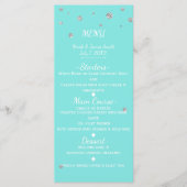 Blue & Silver Glam Faux Glitter Menu Kaart (Voorkant)