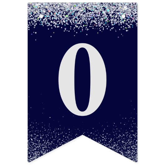 Blue Silver Glitter 2023 Afstudeerder Party Vlaggetjes (Tweede vlag)