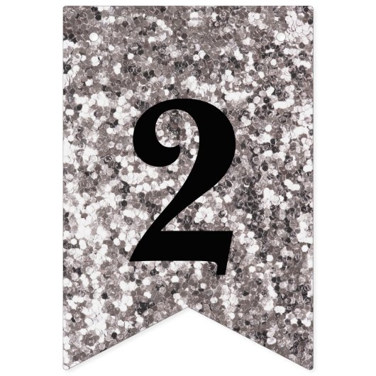 Blue Silver Glitter 2023 Afstudeerder Party Vlaggetjes (Derde vlag)