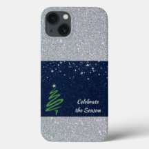  Blue Silver Glitter Holiday Vibration