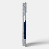 Blue Silver Glitter Holiday Vibration Case-Mate iPhone Case (Achterkant / Rechts)