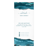 Blue Silver Glitter Modern Chic Service Price Menu (Devant)