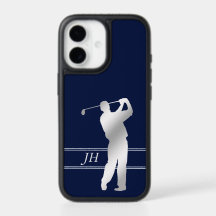 Blue Silver Golf Monogram