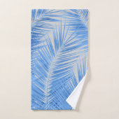 Blue Silver Grey Palm Feuilles Dream #1a (Serviette à main)