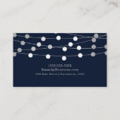 Blue Silver Grey String Lights Modern Chic Glam Visitekaartje (Achterkant)
