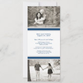 Blue Silver Hockey Ticket Weddenschap Save the Dat Date (Achterkant)