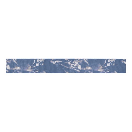 Blue Silver Marble Grosgrain Lint (Voorkant)