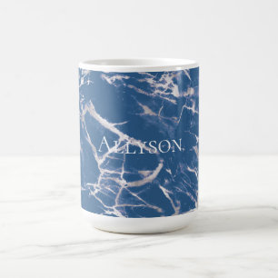 Blue Silver Marble Koffiemok
