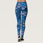Blue Silver Mermaid Fish Scales Leggings (Achterkant)