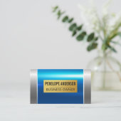 Blue Silver Metallic | Goud Bord Visitekaartje (Staand voorkant)