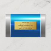 Blue Silver Metallic | Goud Bord Visitekaartje (Achterkant)