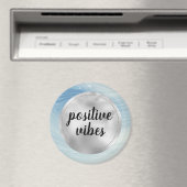 Blue Silver Ombre Stripes Magneet (Insitu (Vaatwasser))