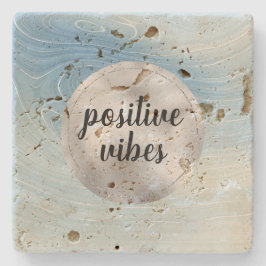 Blue Silver Ombre Stripes Stenen Onderzetter