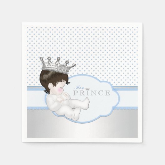 Blue Silver Prince Baby shower Servetten (Voorkant)