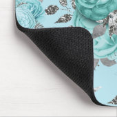 Blue Silver Rozen Lace Muismat (Hoek)