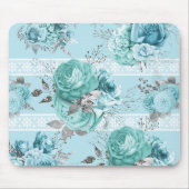 Blue Silver Rozen Lace Muismat (Voorkant)