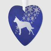 Blue Silver Snowflake Australian Cattle Dog Ornament (voorkant)