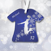 Blue Silver Snowflake Basketball Slam Dunk