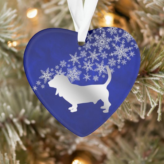 Blue Silver Snowflake Basset Hound Chien (Arbre)