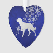Blue Silver Snowflake Brittany Ornament (voorkant)