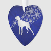 Blue Silver Snowflake German Shorthaired Pointer Ornament (voorkant)