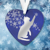 Blue Silver Snowflake Jouer Chat