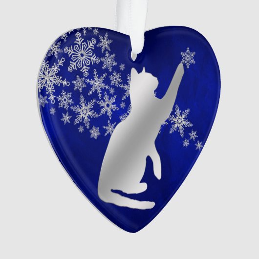 Blue Silver Snowflake Jouer Chat (devant)