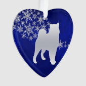 Blue Silver Snowflake Malamute Dog Ornament (voorkant)