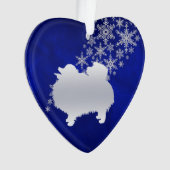 Blue Silver Snowflake Pomeranian Ornament (voorkant)