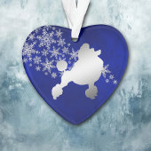 Blue Silver Snowflake Poodle Ornament
