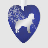 Blue Silver Snowflake Siberian Husky Ornament (voorkant)