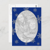 Blue Silver Snowflake Sjabloon Briefkaart (Voorkant / Achterkant)