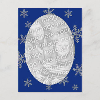 Blue Silver Snowflake Sjabloon Briefkaart