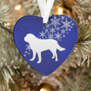 Blue Silver Snowflake St Bernard