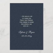 Blue Silver Snowflakes Carte menu mariage hiver (Dos)