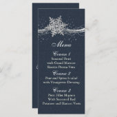Blue Silver Snowflakes Carte menu mariage hiver (Devant / Derrière)
